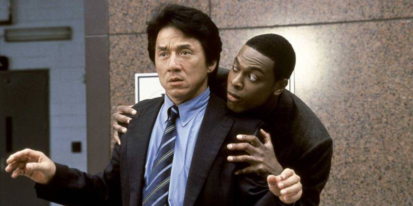 Jackie Chan as Chief Inspector Lee and Chris Tucker as Detective James Carter in Rush Hour 2.