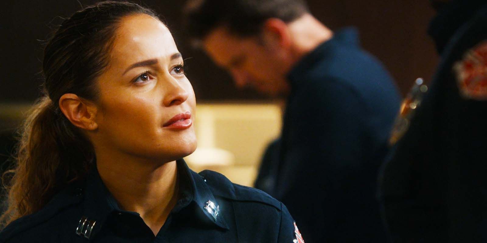 Jaina Lee Ortiz as Andy Herrera in Station 19 season 7 episode 2