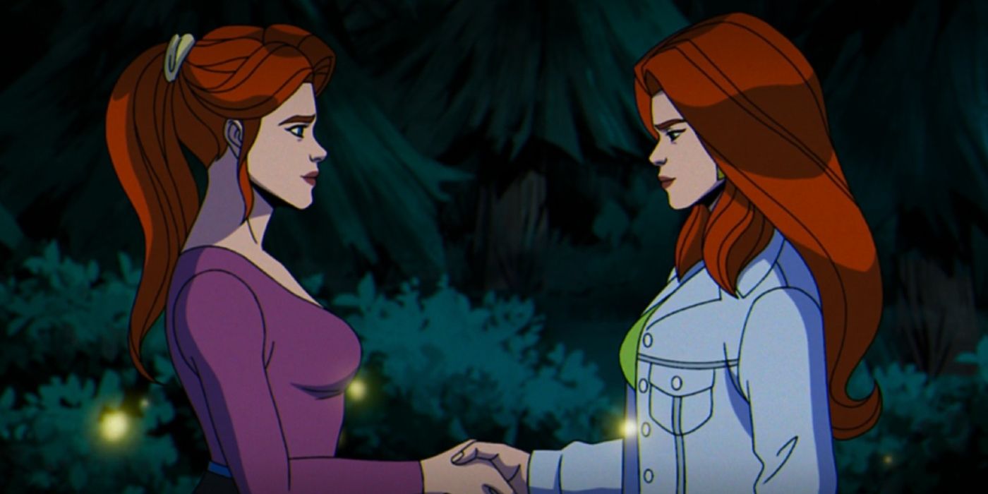 Jean Grey and Madelyne Pryor shaking hands in X-Men '97 episode 3