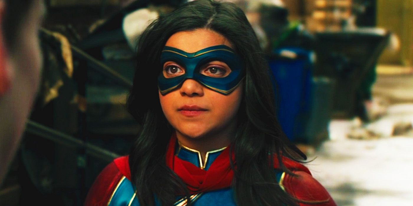 Kamala Khan in her first costume in Ms. Marvel