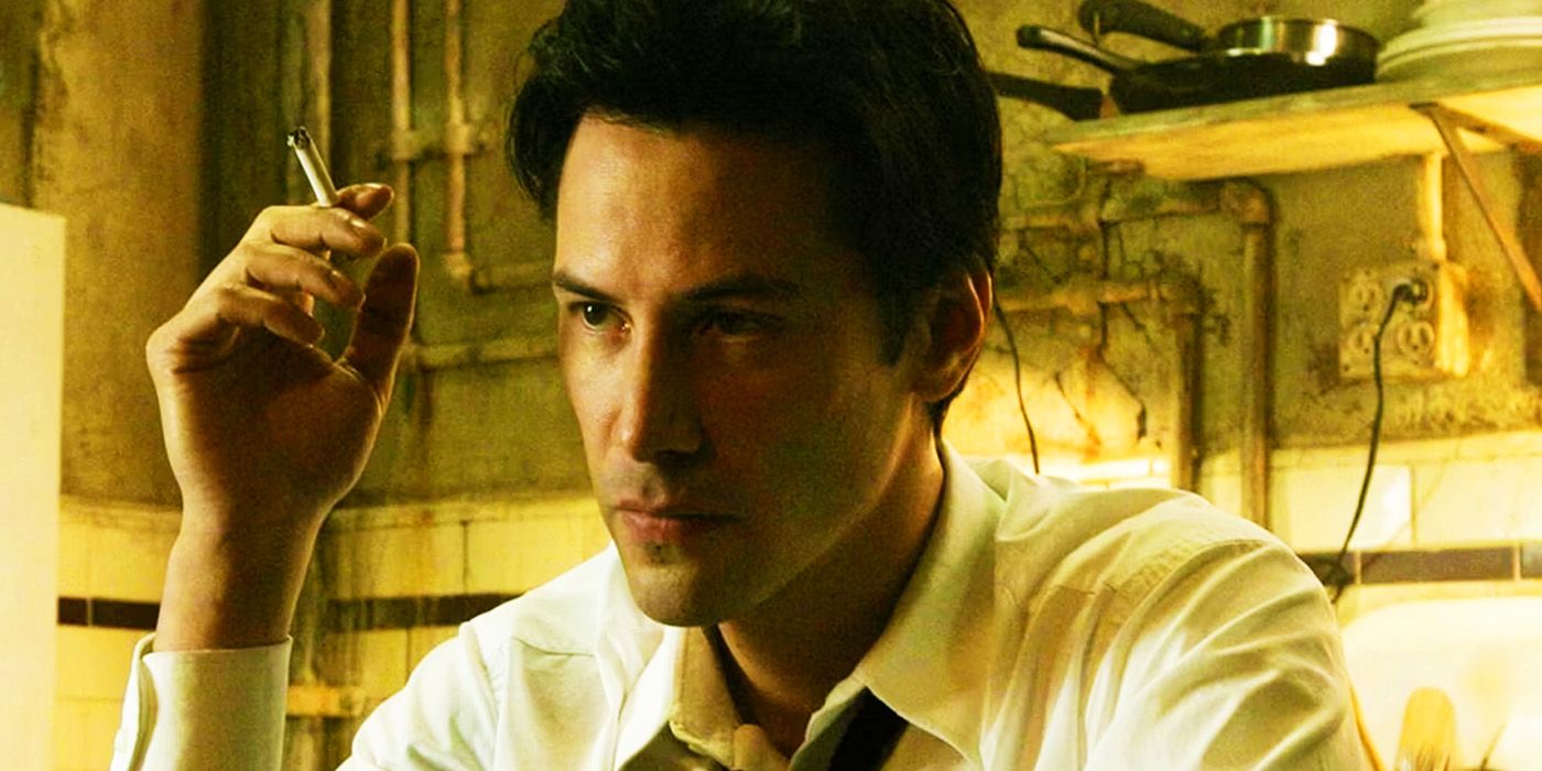 Keanu Reeves' John Constantine smoking in 2005's Constantine