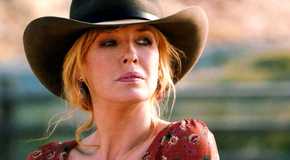 Kelly Reilly as Beth Dutton wearing a cowboy hat in Yellowstone season 5