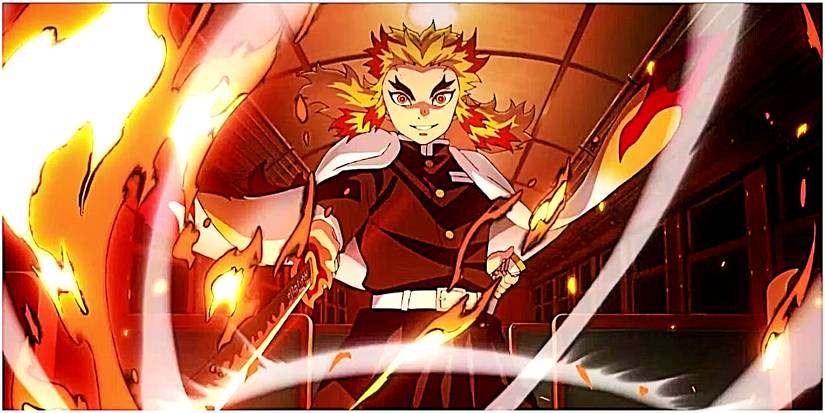 Kyojuro the Flame Hashiraprepares for battle on the Mugen Train