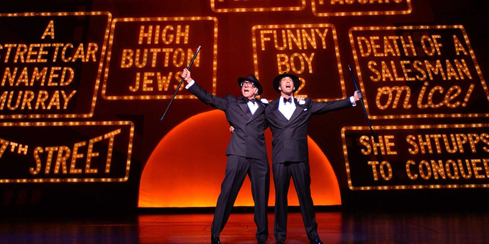 Larry and David Schwimmer performing on Broadway in Curb Your Enthusiasm