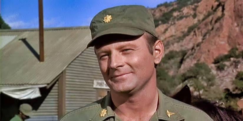 Larry Linville's Major Burns smirking in MASH