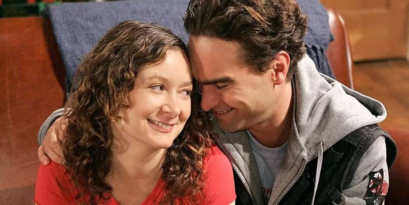 Leslie Winkle and Leonard Hofstadter in The Big Bang Theory