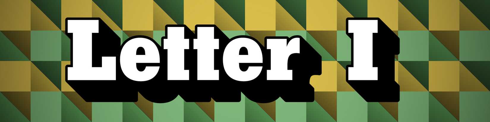 The words "LETTER I" with a Wordle-like background