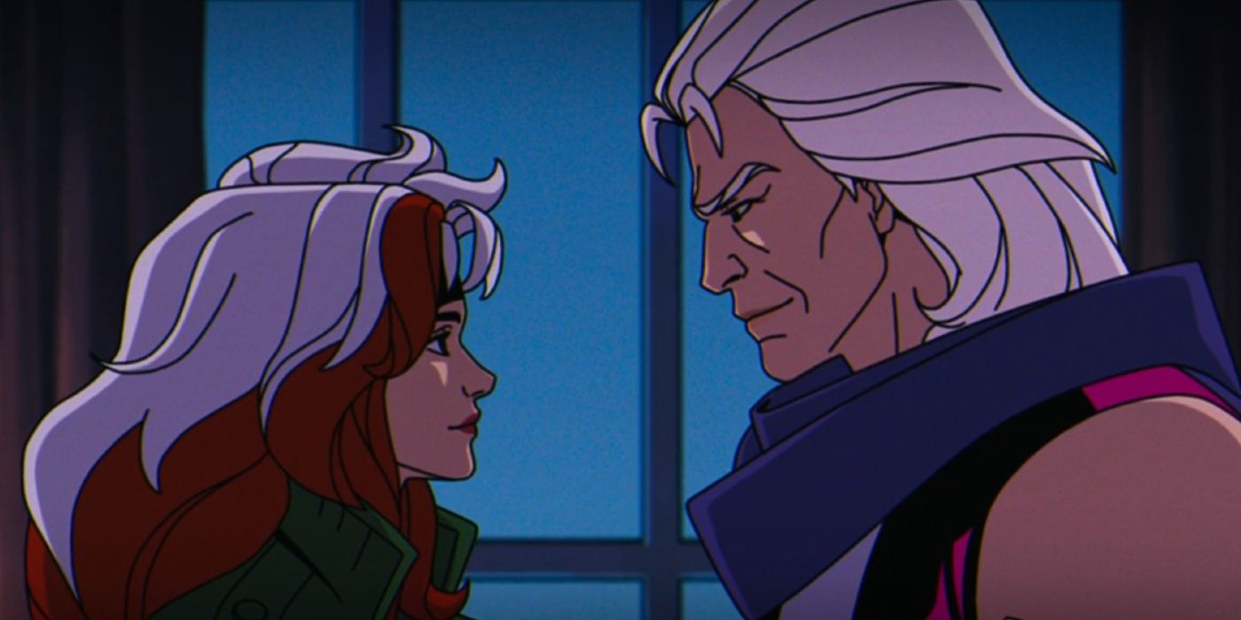 Magneto and Rogue looking at each other in X-Men 97