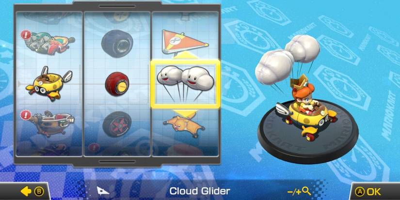 Mario Kart Baby Daisy Biddybuggy Roller e Cloud Glider