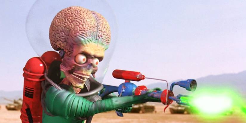 Mars Attacks Martian blasting his gun