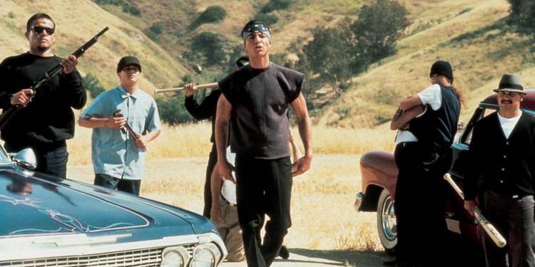 A gang with guns in Blood In Blood Out