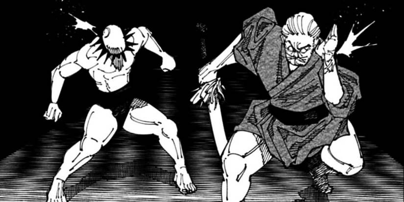 Miyo and Daido's body contorting after being affected by Naoya's domain in jujutsu kaisen