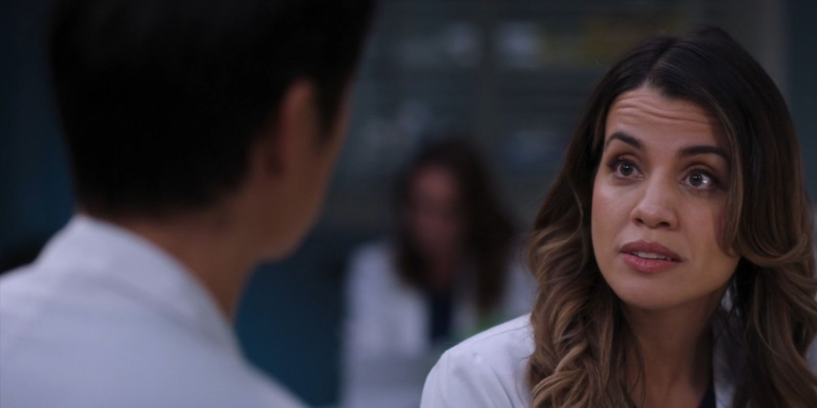 Natalie Morales As Monica Beltran Talking To Benson Blue Kwan In Grey's Anatomy.jpg