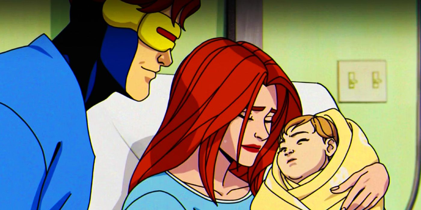 Nathan Summers with his mother and father in X-Men '97 episode 2
