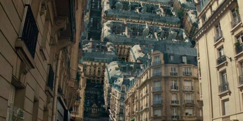 Paris folding top of itself in Inception
