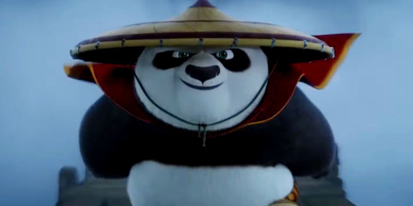 Po Rushing Down a Dock in Kung Fu Panda 4