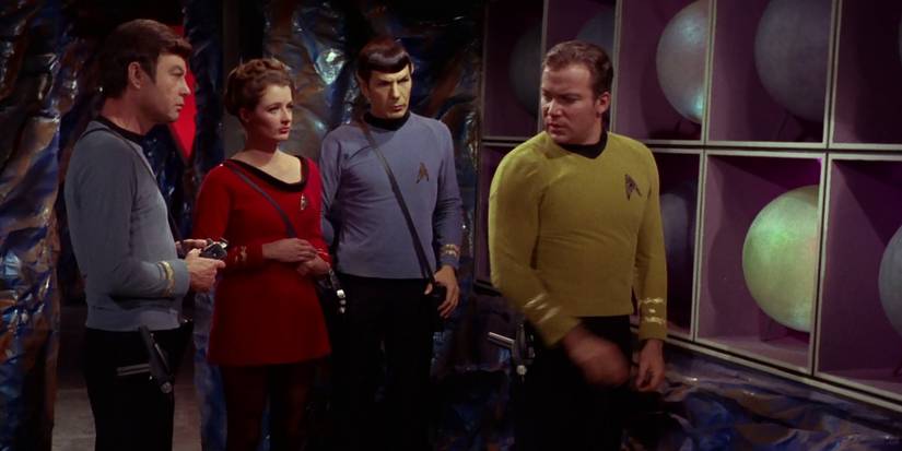  The Original Series, "Return To Tomorrow" - William Shatner as Captain James T. Kirk, DeForest Kelley as Dr Leonard Bones McCoy, Diana Muldaur as Dr Ann Mulhaul, Leonard Nimoy as Spock