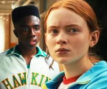 Сади Син как Макс, противопоставленная Келеб МакЛаукла как Лукас в Stranger Things 4