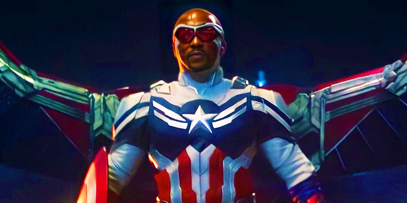 Sam Wilson's Captain America in his new costume in The Falcon and the Winter Soldier's finale