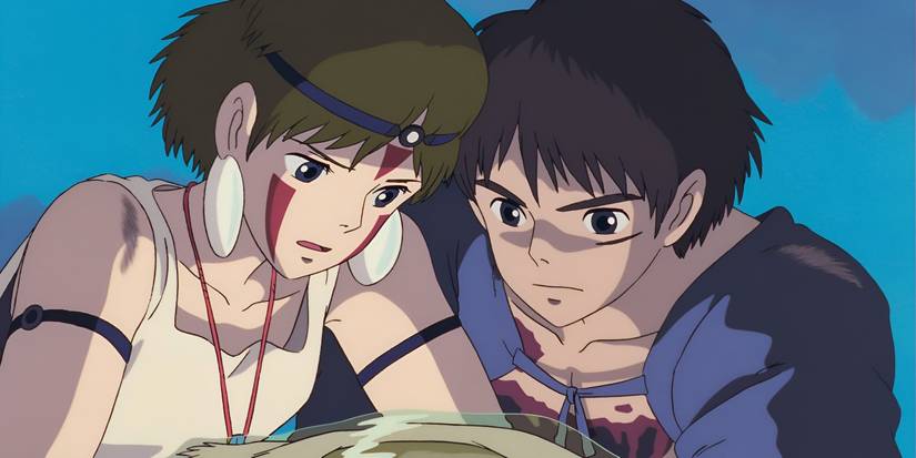 San and Ashitaka return the Forest Spirit's head to its headless Nightwalker Form in Princess Mononoke.