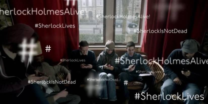 Sherlock's fan club in "The Empty Hearse"
