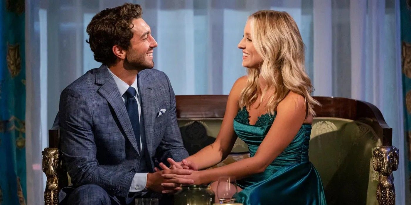 The Bachelor's Joey Graziadei and Daisy Kent Holding Hands and Smiling