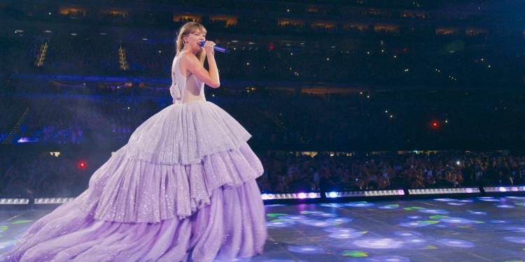 blue speak now dress eras tour Taylor Swift Wears 5 Blue Outfits Inspired by '1989' on Eras Tour