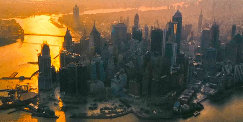 An aerial shot of Gotham City in The Penguin official teaser