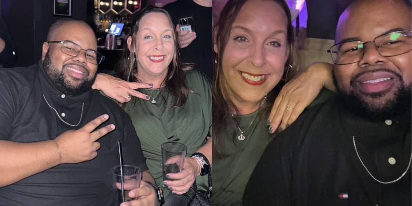 Tyray In 90 Day The Single Life with Kim Menzies smiling at party