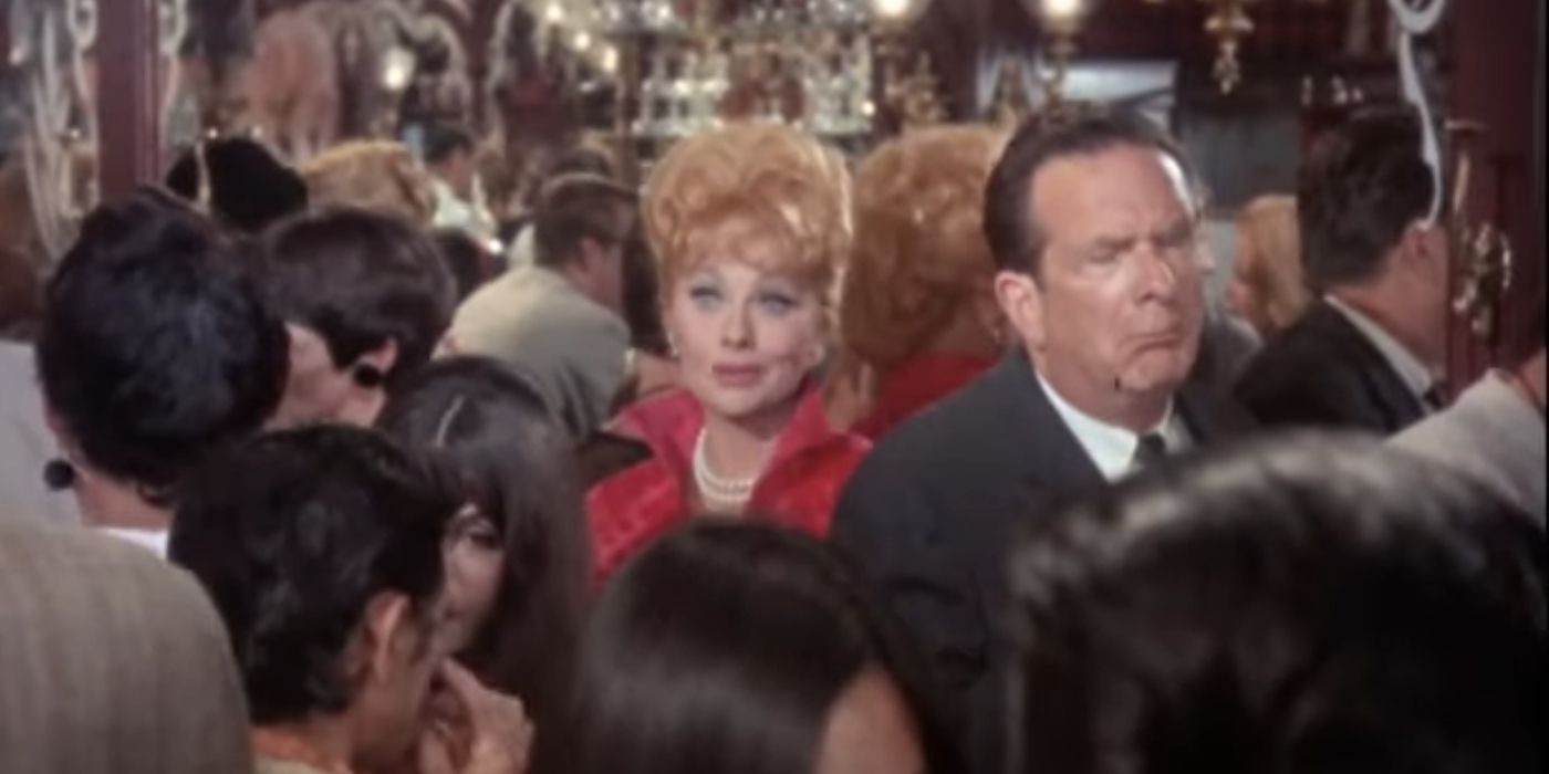 Lucille Ball as Helen stood in a crowd in Yours, Mine, and Ours (1968)