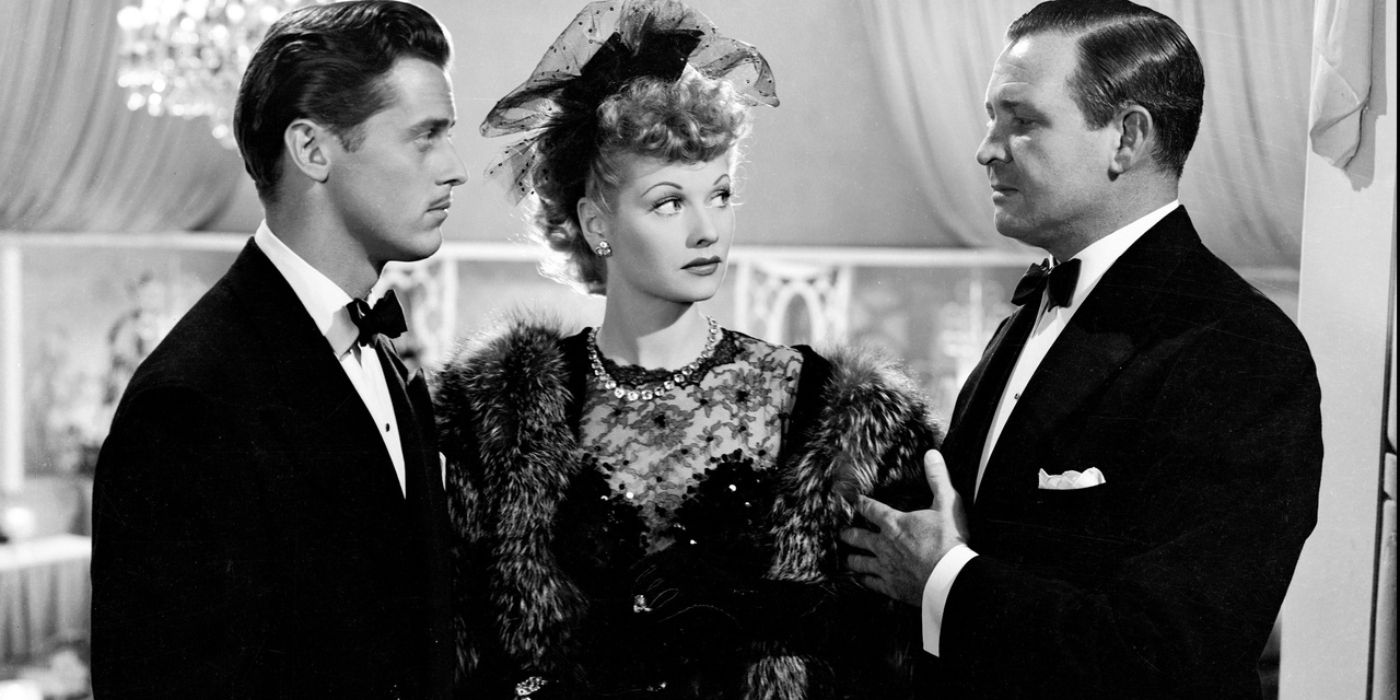 Lucille Ball as Gloria Lyons, Henry Fonda as Little Pinks, and Sam Levene as Horsethief in The Big Street (1942)