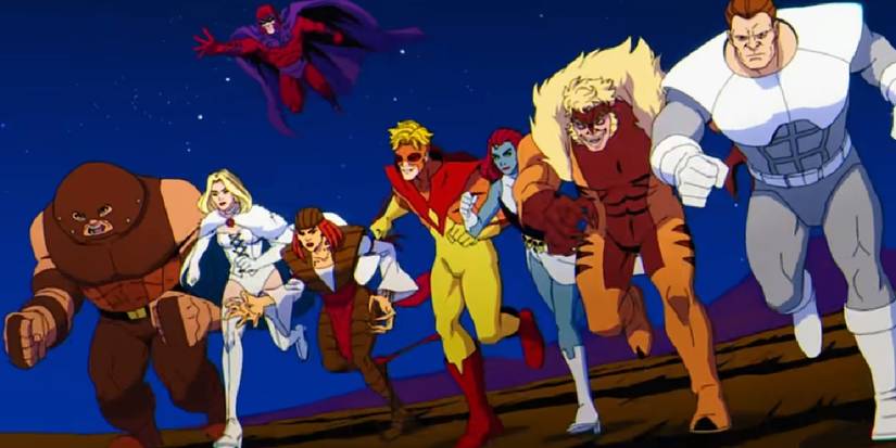 x-men 97 opening credits, with magneto, avalanche, emma frost, lady deathstrike, pyro, sabretooth, juggernaut and mystique