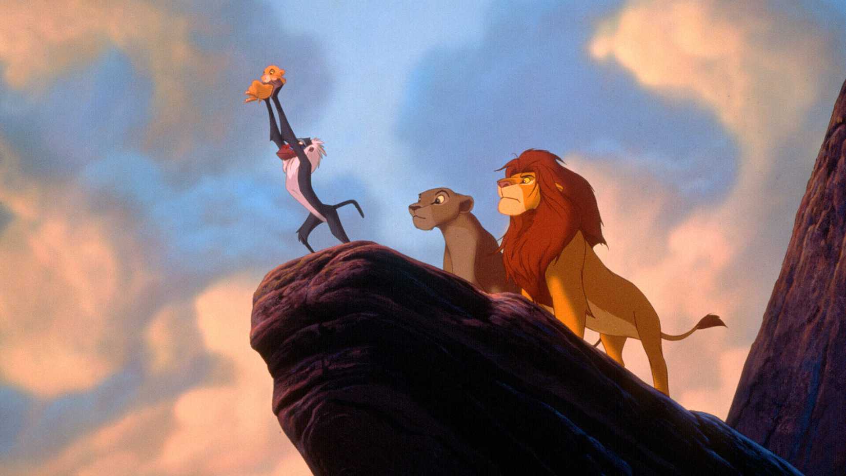 The Circle Of Life With Rafiki Holding Up Simba On Pride Rock In The Lion King 1994.