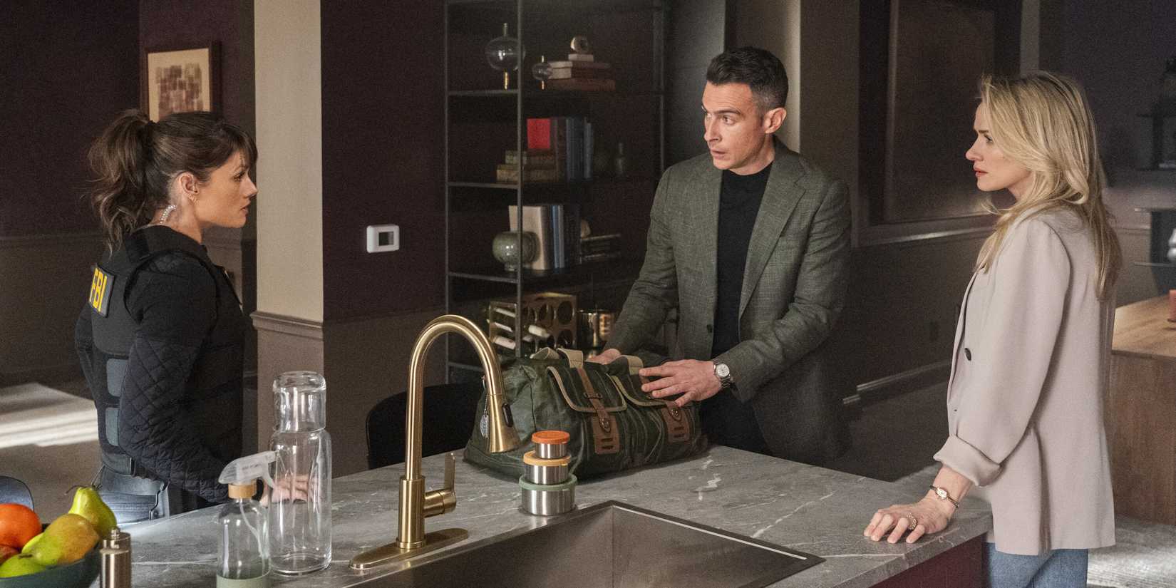 Stuart, Nina, and Maggie talking in FBI Season 6, Episode 9.