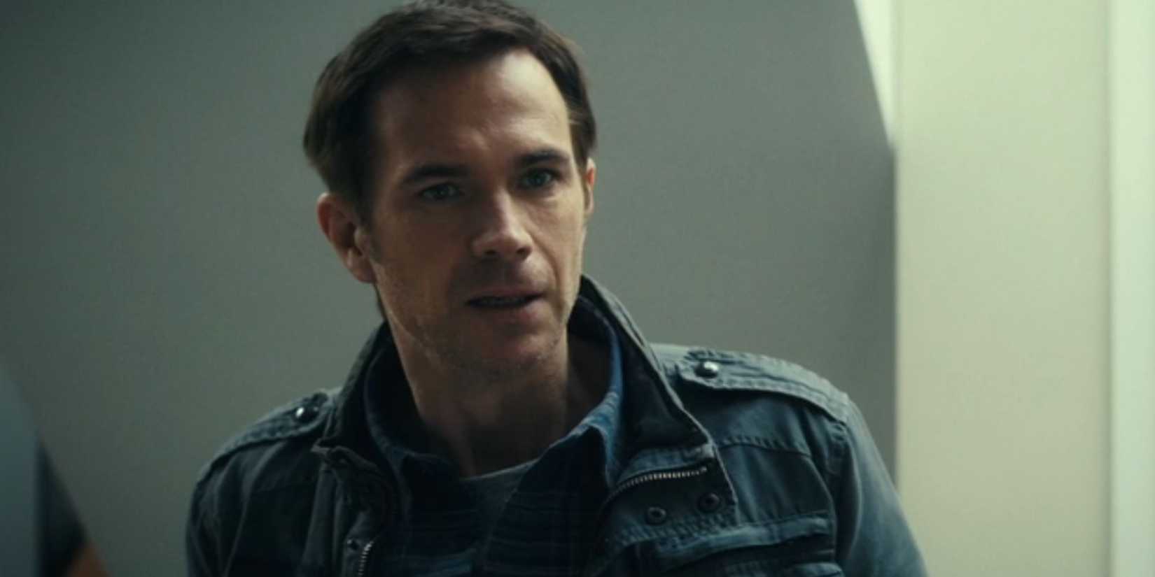 4James D'Arcy looking confused as Magnus in Constellation