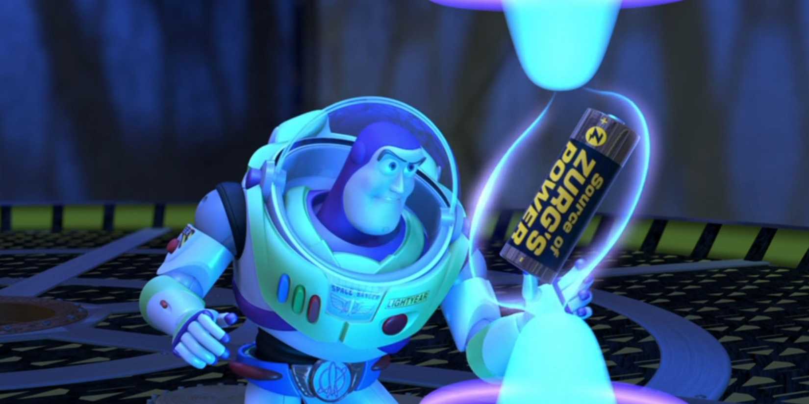 Buzz Lightyear approaching the source of Zurg's power in Toy Story 2