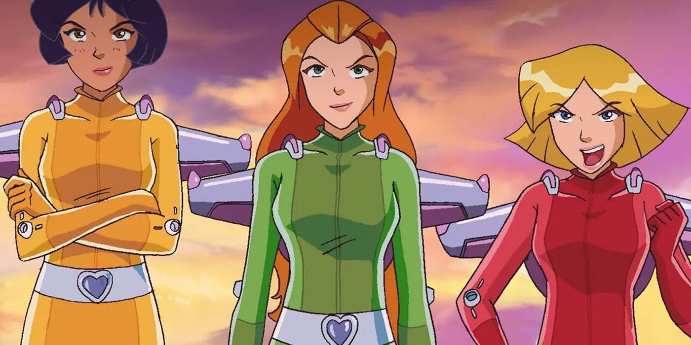 Alex, Sam, and Clover wearing jet packs in Totally Spies!