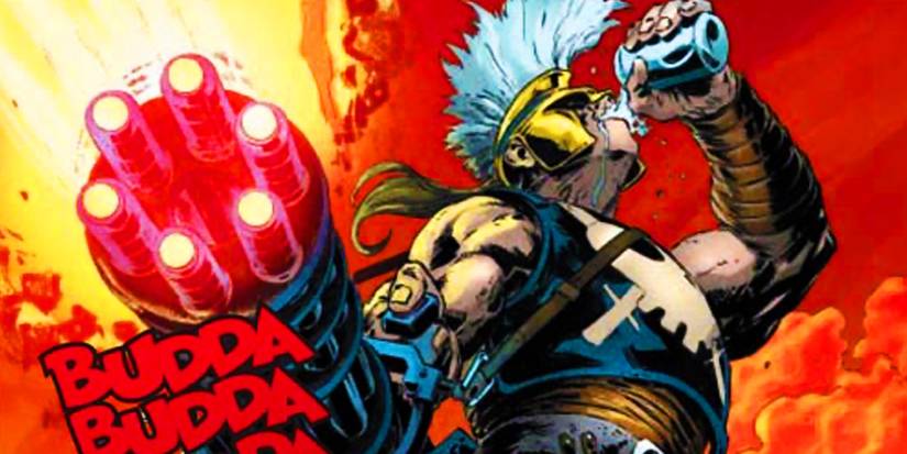 Ares drinking and shooting in Marvel Comics