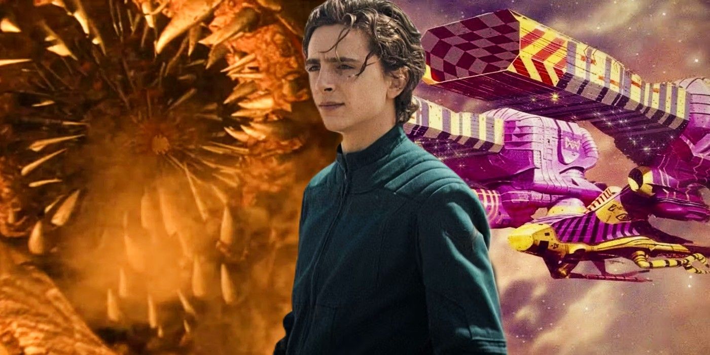 Смешанное изображение песчаного червя и Паула из Dune