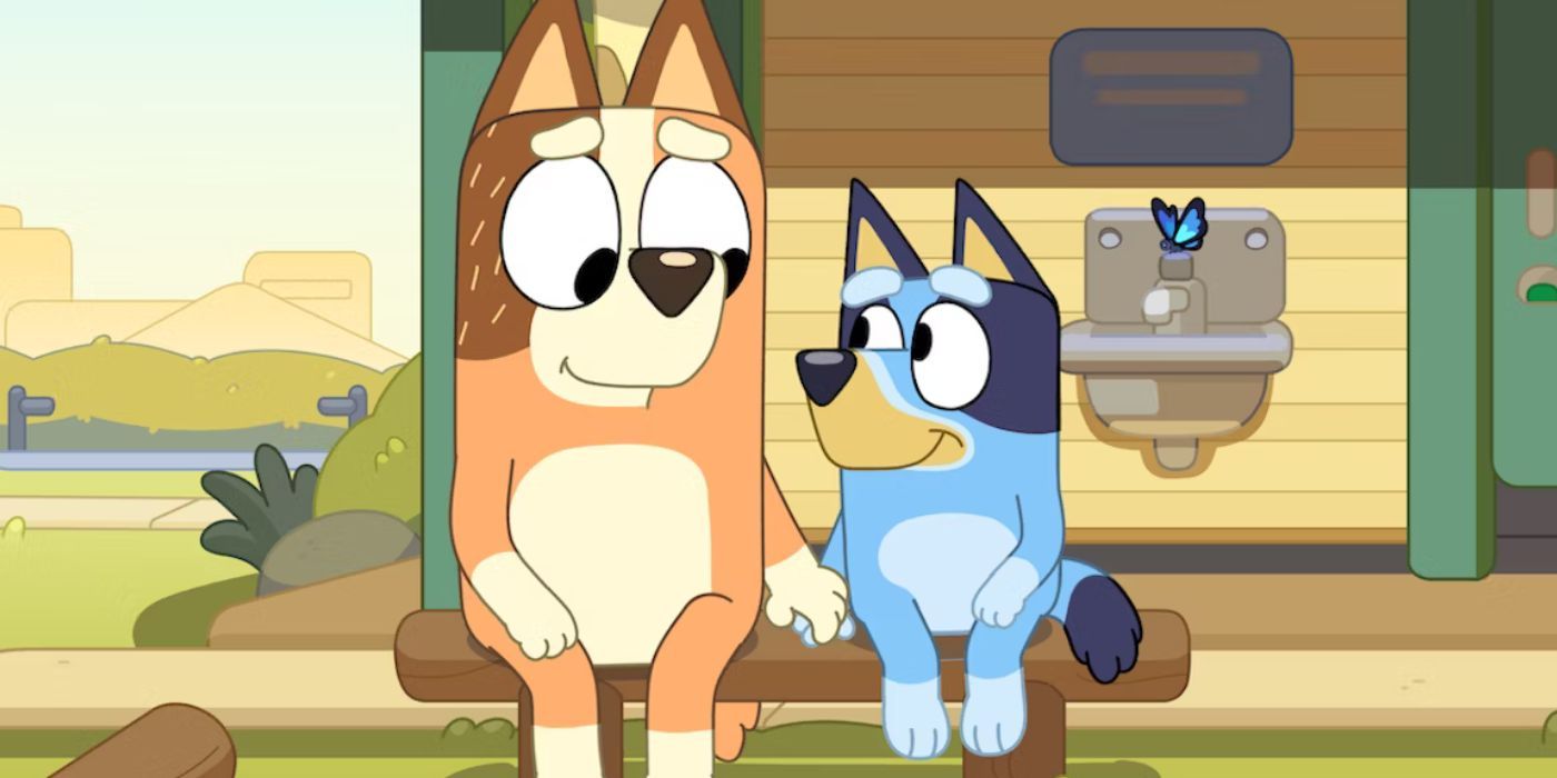 Chilli and Bluey share a moment in The Sign episode from Bluey