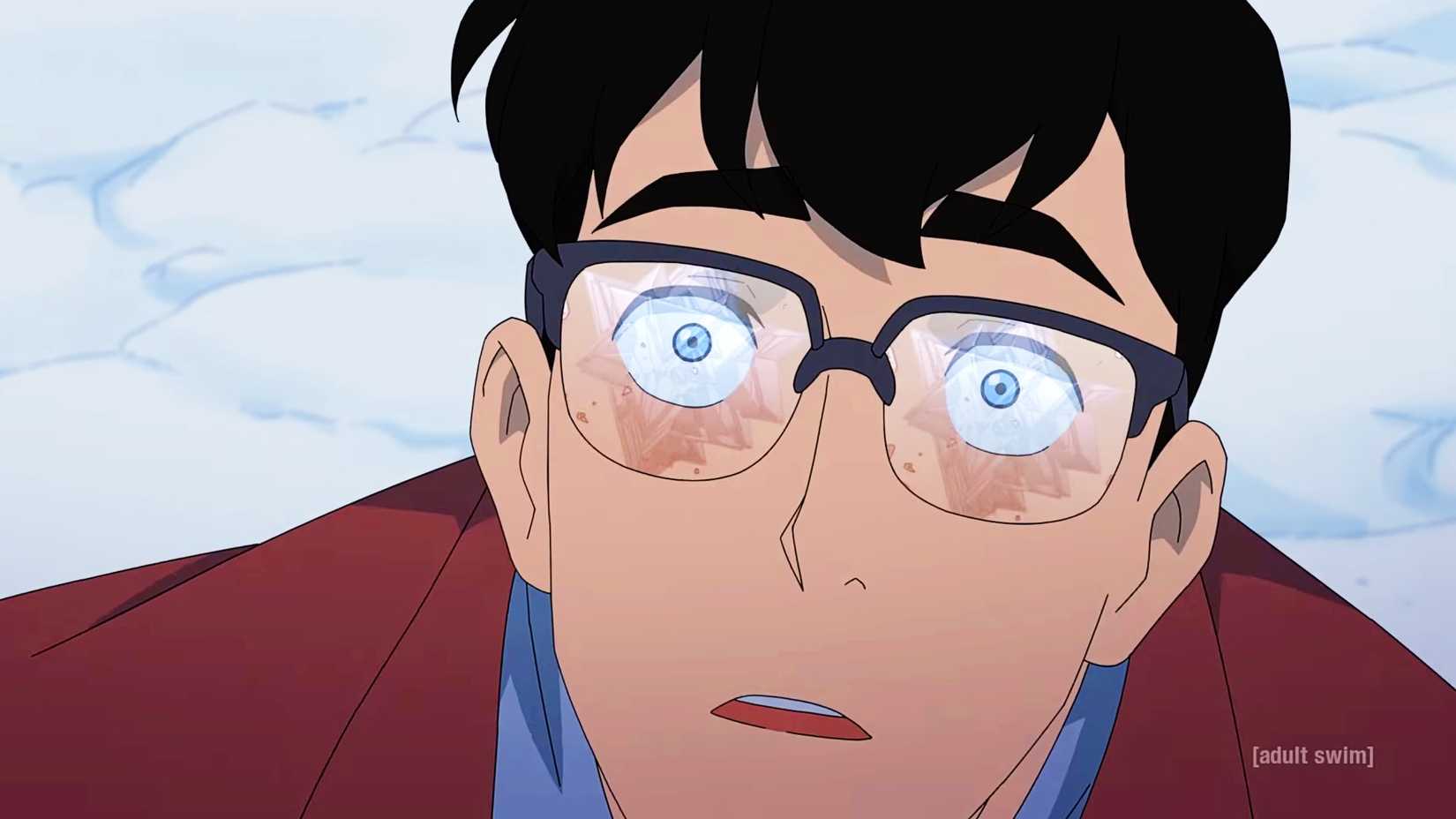 clark staring up at spaceships in my adventures with superman season 2