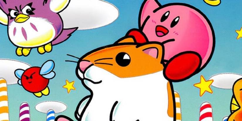 closeup of the cover art for Kirby's Dream Land 2 on Game Boy