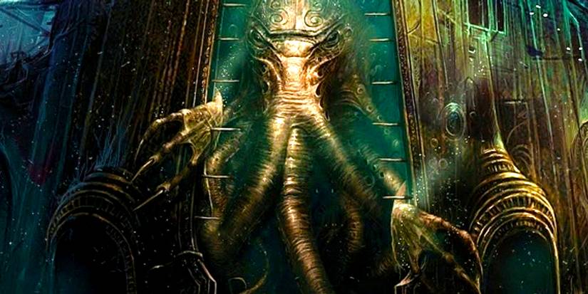 Cthulhu emergindo de um vazio na adaptação de Call of Cthulhu