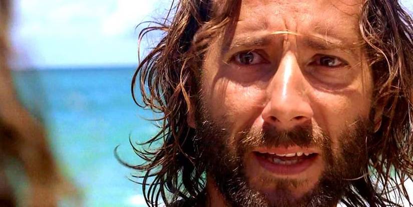 Desmond (Henry Ian Cusick) on Lost, with a concerned expression on his face