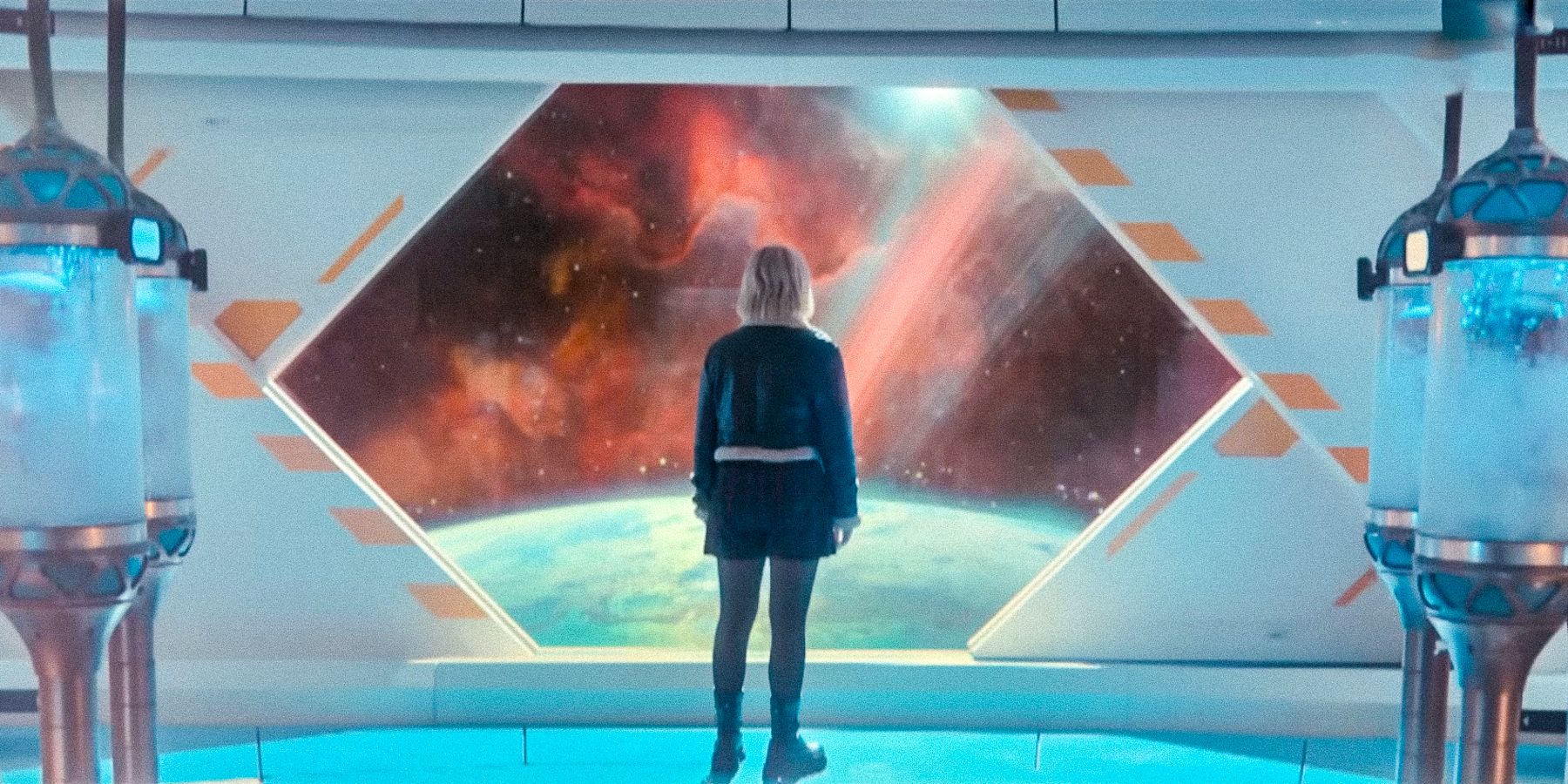 Ruby watching the universe from a window of the TARDIS in Doctor Who season 14