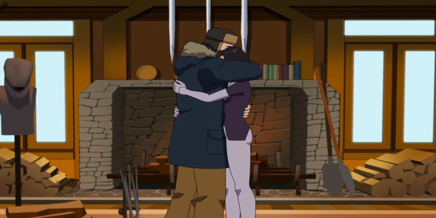Dupli-Kate e The Immortal se abraçando na 2ª temporada de Invincible
