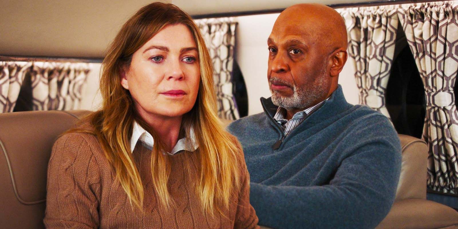 Ellen Pompeo as Meredith Grey and James Pickens Jr. as Richard Webber in Grey's Anatomy season 20 episode 5
