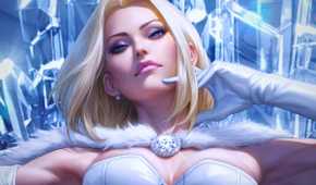 Emma Frost The White Queen in Stanley Artgerm Lau Variant Comic Art.