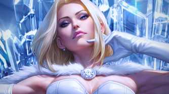 Emma Frost The White Queen in Stanley Artgerm Lau Variant Comic Art.