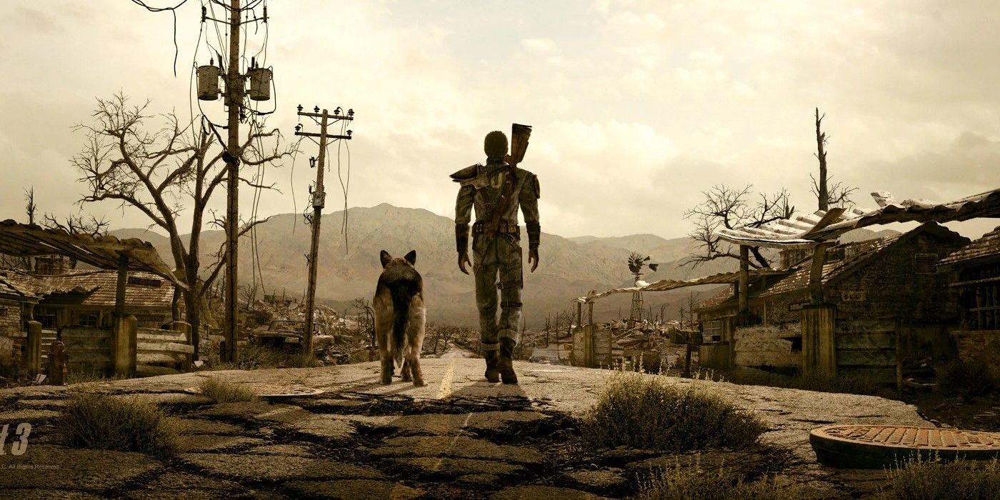 Fallout 4 Lone Wanderer walking down the street. 